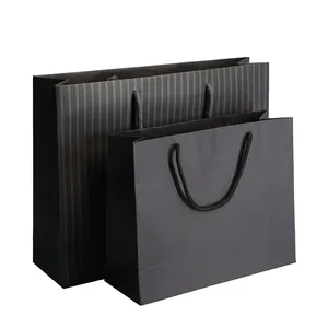 Paper Gift Bags With Handle Recyclable Paper Packaging Bags Clothing Shoe Custom Shopping Paper Bag With Logo