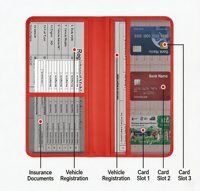 Étui en cuir PU pour permis de conduire américain, élégant, minimaliste, durable, multifonctionnel, porte-documents pour immatriculation et assurance automobile, long