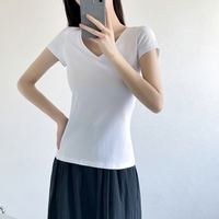 T-shirts vierges de qualité supérieure en gros, couleur unie, pour femmes, décontractés, à manches courtes, basiques, pour l'été – Vente chaude