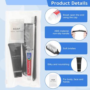 Custom Logo Star Disposable Eco-Friendly Hotel Amenities Bathroom <b>Kit</b> Toothpaste Shampoo Toothbrush-Travel Size for Room - Product Image 3
