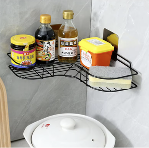 Gran oferta de estante de almacenamiento de maquillaje para colgar en la pared del baño, estante de almacenamiento de especias montado en la pared de la cocina con pegatina adhesiva - Product Image 3