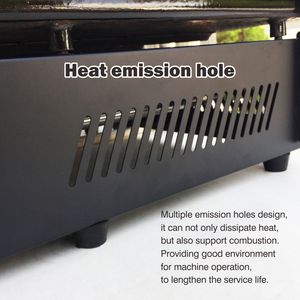 Mini BBQ Grill d'extérieur <span class=keywords><strong>Plancha</strong></span> à <span class=keywords><strong>gaz</strong></span> GPL en acier inoxydable à 2 brûleurs avec design pliable en <span class=keywords><strong>fonte</strong></span> galvanisée pour usage alimentaire - Product Image 4