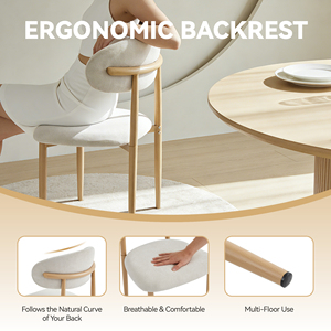 Ensemble de 2 chaises de salle à manger, style moderne, style farmhouse, avec coussin en lin, chaises de table de cuisine - Product Image 3