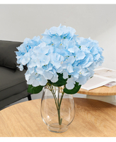 Ramo de 5 Hortensias de Seda Grandes, Múltiples Colores, Flores Artificiales en Florero, Listas para Decoración del Hogar, Bodas, Navidad, Resistentes al Agua