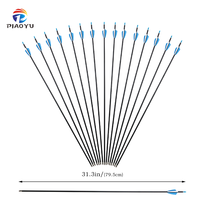 Flèches en carbone et métal mélangés Piaoyu 6 mm, 31,3 pouces, pour tir à l'arc recurve, flèches de haute qualité pour l'entraînement au tir à l'arc