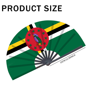 Abanicos Plegables de Bambú con la Bandera de Dominica al por Mayor, Abanico de Mano para Carnaval, Boda, Festival, Fiesta, Agencia de Viajes - Product Image 2