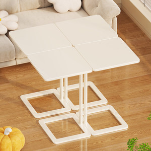 Coffee <b>Table</b> Plastic Foldable Square Top Living Room <b>Sofa</b> Side <b>Table</b> Bedroom Bedside Desk Balcony Leisure Tea <b>Table</b> - Product Image 1