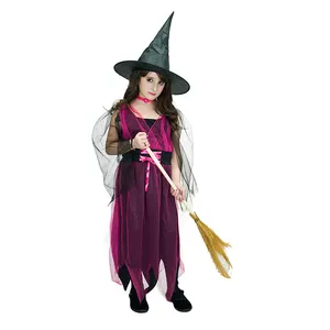 Bán Sỉ Trang Phục Phù Thủy Hóa Trang Tiệc Halloween Trang Phục Phù Thủy Đáng Yêu Có Mũ Cho Bé Gái