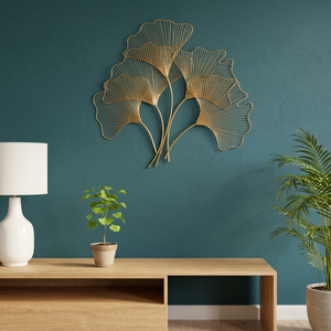 Designer Golden Metal <b>Leaf</b> <b>Wall</b> Art Elegant Floral <b>Wall</b> <b>Decor</b> Modern Luxury Home Decoration for Living Room Bedroom Interior - Product Image 4