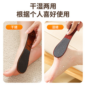 Éponge exfoliante jetable double face en pierre ponce de bambou, forme ovale, pour l'élimination des callosités, exfoliant pour talons, soin des pieds - Product Image 4