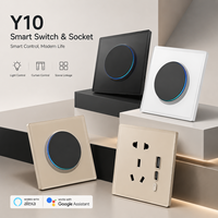 Interrupteur et prise murale intelligents Tuya WiFi Zigbee avec panneau tactile en verre standard UE 86*86mm pour la maison et l'hôtel