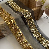 Dentelle Gillian en maille brodée à la machine, imitation perles de verre faites à la main, sequins et perles bulles, pour vêtements DIY