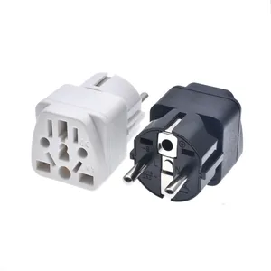 universal to Germany EU plug adapter 16A type-F schuko round 2 pins US AU UK to European travel conversion plug