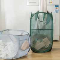 Vente en gros Sacs à linge pop-up en maille Panier à linge Sac à linge pliable en maille