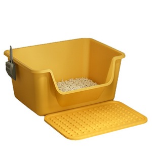 Bac à litière pour chat anti-éclaboussures extra-large en plastique - Toilette pour chat de type baignoire Jumbo - Fournitures pour animaux de compagnie - Product Image 1
