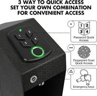 Coffre-fort biométrique pour armes à feu, coffre-fort à accès rapide pour armes à feu, boîte de sécurité pour armes à feu à domicile avec empreinte digitale, biométrique/clavier/clé, mode silencieux