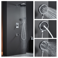 Système de douche mural en laiton LUSA, mitigeur de douche chaud et froid, ensemble de robinets de douche à effet pluie encastré pour hôtel