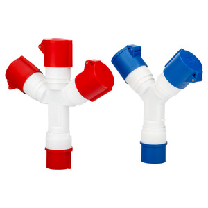 Three Way Industrial Plug Socket Ip44 Waterproof Plastic Y Type Connector For Outdoor Use - Product Image 3
