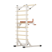 Échelle suédoise en bois de hêtre avec cadre de gymnastique en acier au carbone, réglable pour tractions et dips, idéale pour la maison
