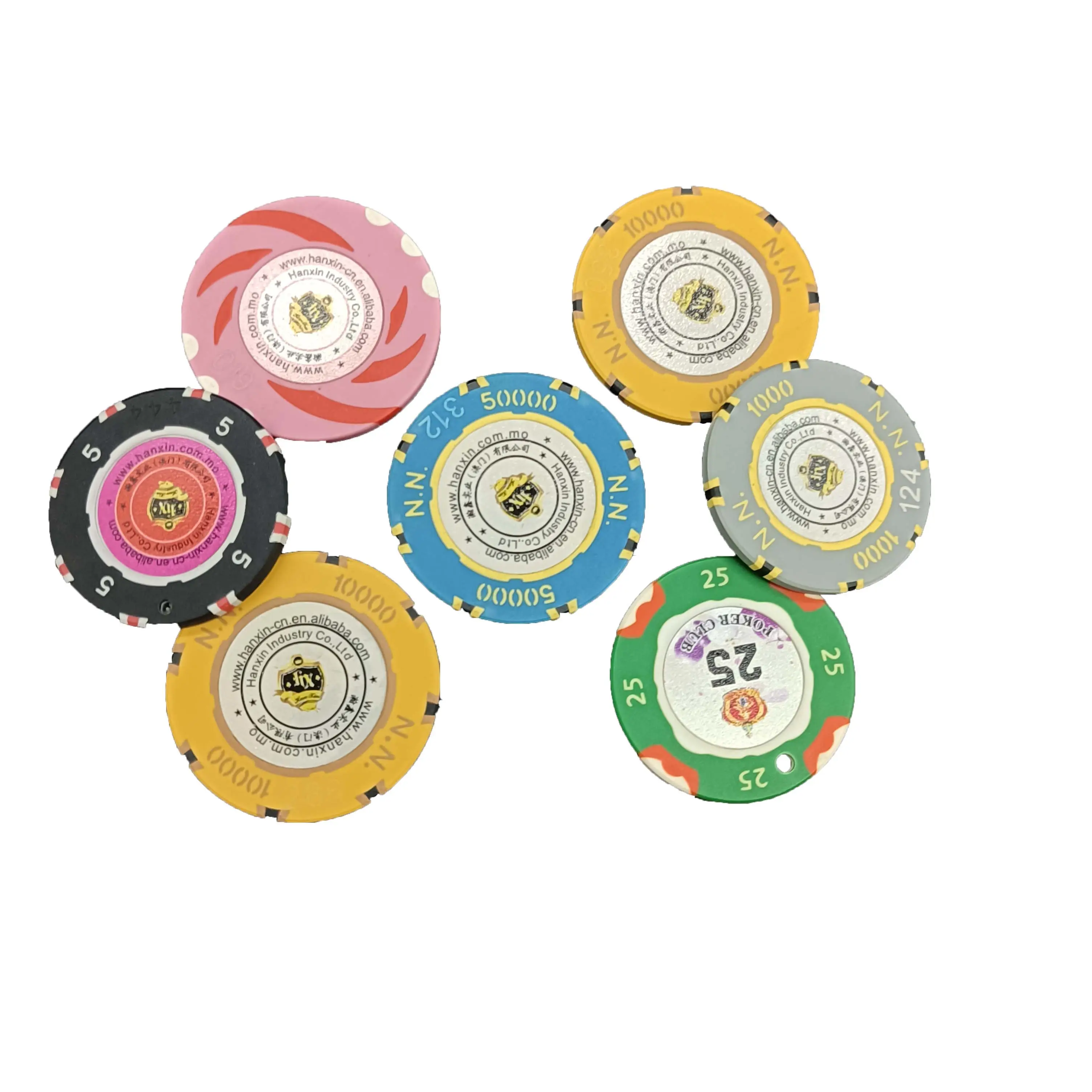 Tùy chỉnh chất lượng cao vật liệu gốm Aria Casino Poker chip với biểu tượng tùy chỉnh