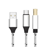 Kabel Audio USB C ke USB B untuk Pengontrol MIDI Keyboard Piano Elektronik Synthesizer Kartu Suara DAC Pengontrol Mixer DJ