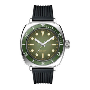 Orologio Subacqueo di Lusso con Movimento Svizzero Sellita Cassa in Acciaio Inossidabile Indici Luminosi Cinturino da 20mm in Gomma e Pelle per Uomo d'Affari - Product Image 4