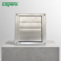 Grille d'aération murale carrée en acier inoxydable à fermeture automatique pour séchoir, couvercle de sortie d'air externe à clapet par gravité