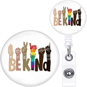 Factory direct stock of rainbow logo language badges, scrolls, easy-pull clasps, gesture "Be Kind" name badges, and <b>card</b> - Product Image 1