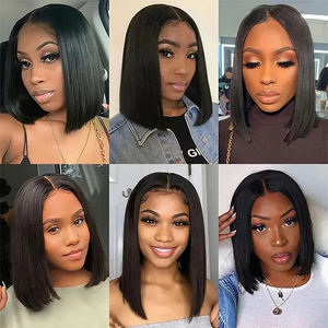 Letsfly Promotion 200% Short Bob <b>Wig</b> Straight Water Wave <b>Wig</b> <b>for</b> <b>Black</b> <b>Women</b> 13x4 Lace Front <b>Wig</b> Brazilian Virgin Hair - Product Image 6