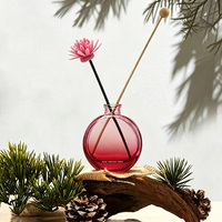 Flacon diffuseur d'arômes rond de 90 ml pour la maison, en verre vide personnalisé, de luxe, pour diffuseur à bâtonnets