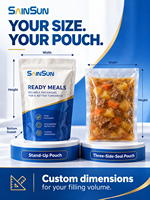 Fournisseur professionnel PET PA AL RCPP 80-135 ℃   Sachet Doypack pour emballage alimentaire haute température (retort) pour pommes de terre, viande, carottes et plats préparés