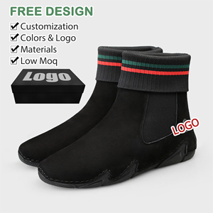 Scarpe <span class=keywords><strong>Invernali</strong></span> da <span class=keywords><strong>Donna</strong></span> Nere Stile Calzino, Foderate in Pile, Spesse, Basse, alla Moda, Stile Britannico, Antiscivolo, Durevoli, Calde, <span class=keywords><strong>Stivali</strong></span> da Neve - Product Image 1