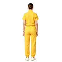 Setelan Scrub Kerah Tegak Setengah Resleting Lengan Pendek Celana Jogger Seragam Medis Bahan Stretch Anti Kusut untuk Rumah Sakit dan Perawat Logo Dapat Disesuaikan