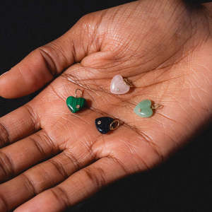 Mới 12 Sinh Nhật Đá Hình Trái Tim Màu Đỏ Màu Xanh Lá Cây Màu Hồng Màu Đen Đá Tự Nhiên Zircon Mặt Dây Chuyền Tự Làm Quyến Rũ Vòng Cổ Phụ Nữ Món Quà Đảng Ngày - Product Image 5