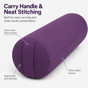 Coussin de méditation FLOWA 3,2 kg avec garnissage en coques de sarrasin, oreiller de soutien Pranayama 60x20cm, cylindre de maintien anti-affaissement pour studio zen - Product Image 5