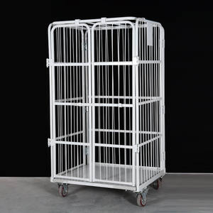 Logistieke Beveiliging Wire Mesh Roll Winkelwagen Opslag Metalen <span class=keywords><strong>Trolley</strong></span> Met Wielen - Product Image 2
