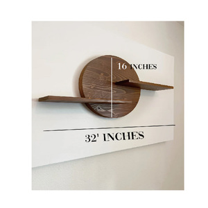 Gỗ Tường Nghệ Thuật Bằng Gỗ Treo Nổi Tường Gắn Kết Vòng Tròn Kệ Hiển Thị Nhà Máy Đứng Tròn Thông Tư Kệ - Product Image 2