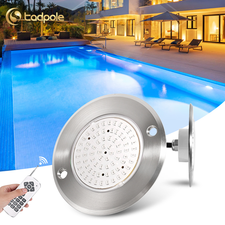 Customized Ip68 Rgb 12V AC DC Control Swimming Pool Light Led Wireless Stainless Steel Pool Lights With Niche