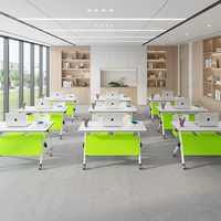Meubles de bureau modernes portables, bureau modulaire, table pliante, pieds en métal, salles de réunion, table de conférence pliable