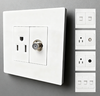 Alta calidad estándar de EE. UU. De tres orificios + satélite Cat5e/6 red uso doméstico interruptores de pared eléctricos fabricación enchufe