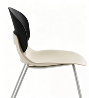 Chaise de conférence moderne empilable pour auditorium, siège en plastique, structure métallique thermolaquée, sans accoudoirs, pour salle de classe