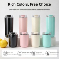 Nouvelle Tasse de Voyage Minimaliste Brillante en Acier Inoxydable Couleur Unie, Isolation Thermique Double Paroi Sous Vide 6-12 Heures Haute Performance