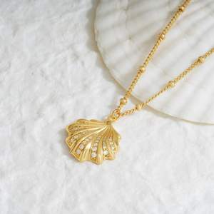 Collier Bohème en Cuivre Plaqué Or avec Perles d'Imitation et Zircons Incrustés, Motif Crabe, Pieuvre, Coquillage, Bijoux pour Femmes - Product Image 2