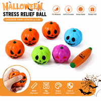 Ballons anti-stress citrouille d'Halloween en PU, jouets moelleux en vrac, cadeaux de fête, stock d'usine, logo personnalisé, couleur, taille, OEM, ODM