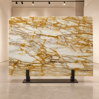 Grande dalle de marbre naturel poli Giallo Siena pour plan de travail de cuisine, meuble-lavabo de salle de bain, revêtement mural, carrelage de sol