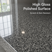 Dalles de pierre naturelle G654 de couleur noire brillante, granit de Padang, revêtement mural et de sol, carreaux polis, découpe sur mesure moderne