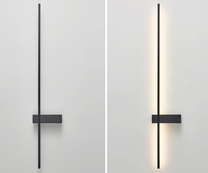 Modern hotel indoor living room black aluminum wall lamps interior lighting