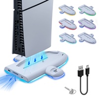 DOBE Dock Chargeur double contrôleur pour PS5 Slim uniquement pour PS5 Gamepad Chargement RGB Support vertical Base de stockage pour DualSense
