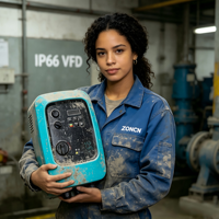 Convertisseur VFD 11kW 15HP IP66 pour l'extérieur, résistant à la poussière et à l'eau, variateurs de fréquence AC ZONCN pour pompes immergées de puits profonds