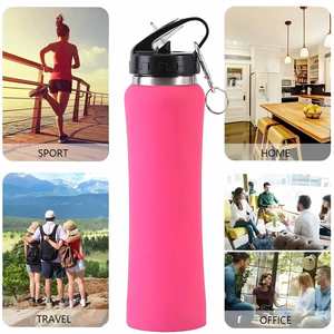 Customized Luxury Portable Gym Sports Flask Vacuum Stainless Steel Insulated Carabiner Water <b>Bottle</b> Straw for Business Gifts - Product Image 5